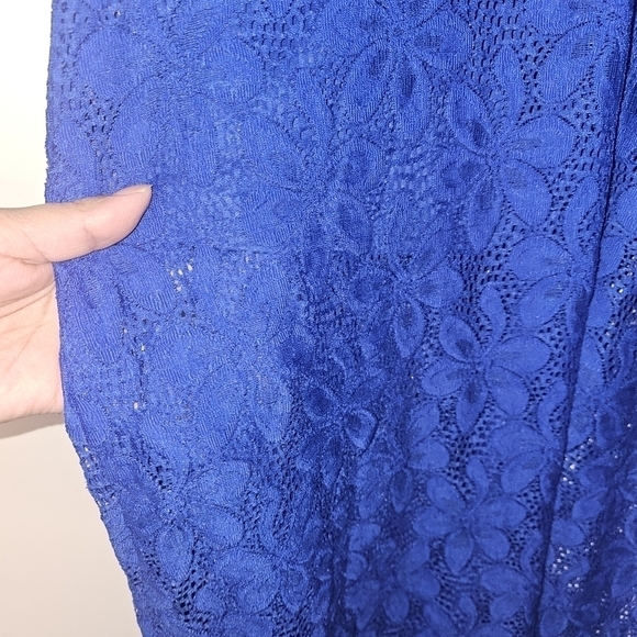 Laundry by Design Women's Lace Maxi Dress With Short Slip Blue Size XSMALL - Picture 5 of 11